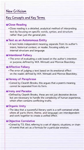 New Criticism; Key Concepts and Terms | Literary Criticism and Theory | #shorts