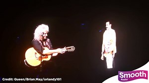 In a beautiful moment, Brian May sings 'Love of My Life' with Freddie Mercury on stage... 💜 | Smooth Radio