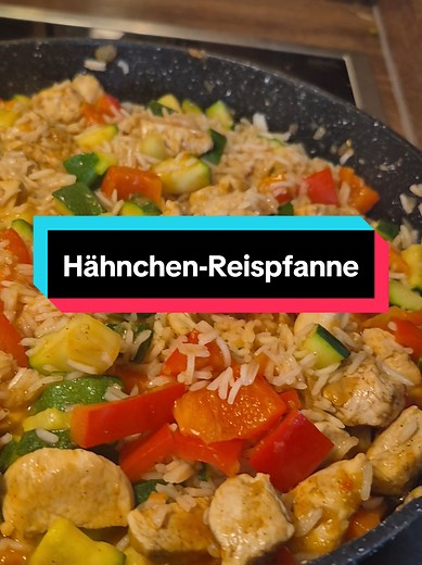 Schnelle Hähnchen-Reispfanne mit Gemüse