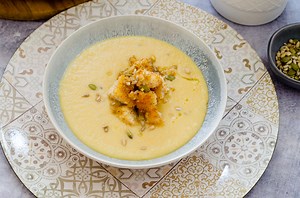 Crema di ceci con bocconcini di merluzzo