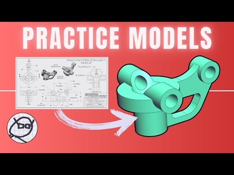 2D Drawing to 3D CAD - PRACTICE MODEL- Exercises for Onshape, SolidWorks - LATCH HINGE