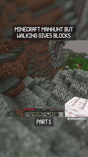 Minecraft Manhunt But Walking Gives Blocks! - Part 1