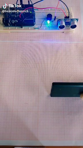 ultrasonico hc-sr04 #led #aprende #Arduino #elctronica #basicelectronics #fyp #C #code #supersonico