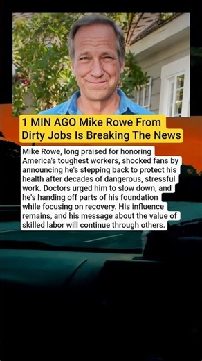 1 MIN AGO: Mike Rowe Just Made a Shocking Announcement—And Fans Didn’t See It Coming