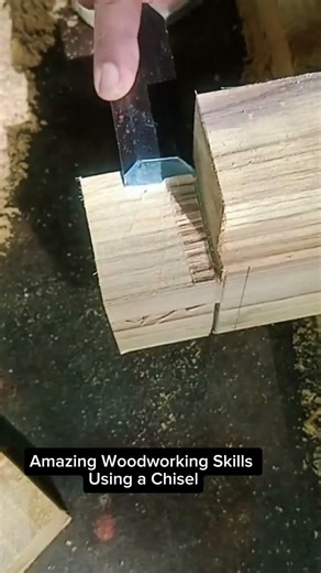 Amazing Woodworking Skills Using a Chisel #Shorts