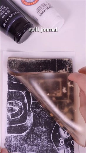 gelli art Black Color Abstract #gelliplate #gelliprint #shorts