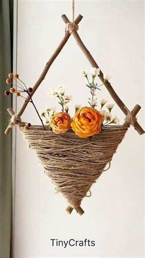 DIY Boho Wall Decor 🌿 | Best Out of Waste Flower Basket