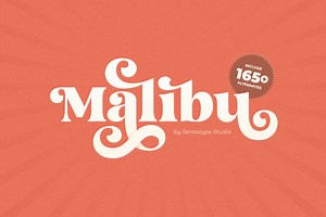 Malibu Fancy Vintage Font, a Serif Font by Sensatype