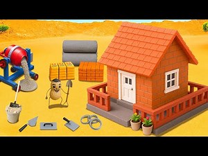 DIY Mini Brick House Construction with Cement Mixer & Tools | Mini Building Project