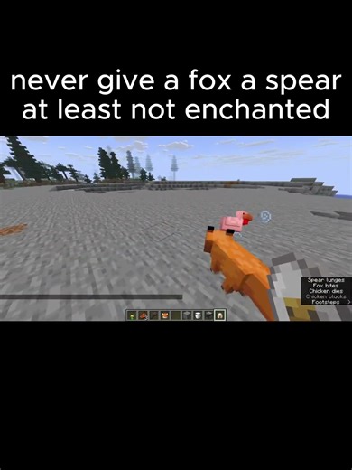 The fox is cooking with the spear #minecraft #shorts #minecraftshorts #fundy #minecraftfox