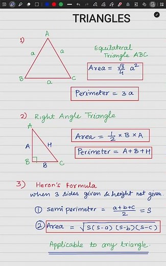 Triangles Basics | Area and Perimeter | Heron's formula | #maths #useful