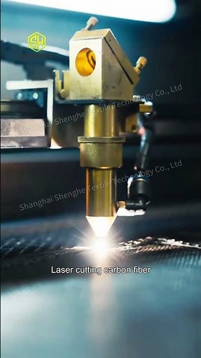 Laser cutting carbon fiber with high precision and clean cutting edges.