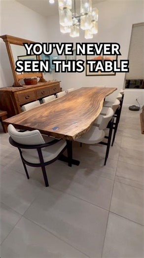 Custom Live Edge Dining Table with Amisco Jonas & Lucas Chairs #liveedgetable #customfurniture