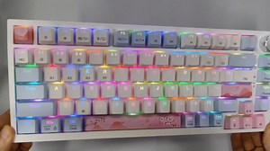 400PRO 75% Wireless Creamy Mechanical Keyboard Pink, Gasket Hot Swappable RGB Gaming Keyboard Bluetooth/2.4GHz/USB-C Cute Key Board with Pre-lubed Cream Grey Switches (82 Pink White)