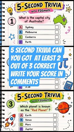 5-Second Trivia quiz with FDS math Can You Get 2 out 3 correct#trivia#math#quiz#viral#shorts #learn