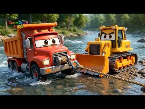 Dump Truck Rescue Team! 3D Vehicle Song for Kids Nursery Rhymes