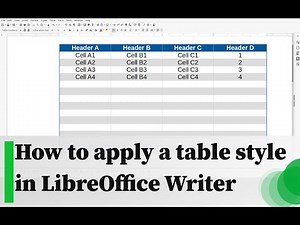 How to apply a table style in LibreOffice Writer