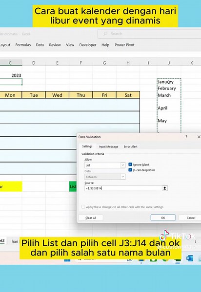 Trik Excel untuk Kalender Otomatis