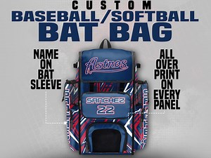 Custom Baseball Bag Softball Bat Bag Sports Backpack Personalized Premium Name Number No Wheels Sublimated Polyester - Etsy