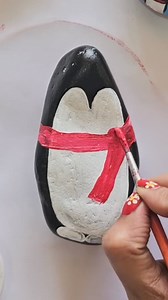 Penguin Painting on Rock ❤️ 🐧 | Little Rocks
