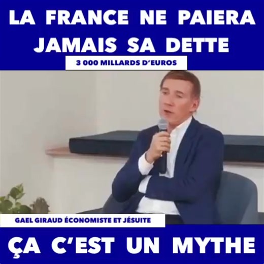 124K views · 1.5K reactions |  La France ne paiera jamais sa dette. Gael Giraud économiste et prêtre jésuite, ESCP Business School, Chercheur au CNRS Intégralité ici : https://youtu.be/bgwEZpLKaz8?si=lAWFef6qR24djxpA | C’est au peuple de décider | Facebook
