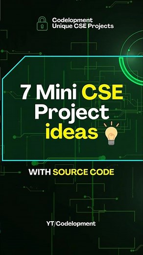 7 Unique Mini Project Ideas for CSE Students 🚀 | 2026 Trending CSE Projects #shorts