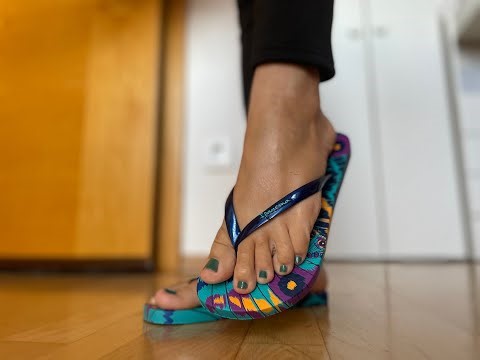 ASMR blue flip flops