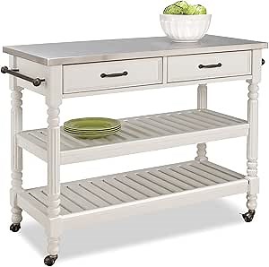 Homestyles General Line Off-White Mobile Kitchen Cart