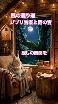 睡眠用bgmジブリ音楽と雨の音 風の通り道 ぐっすり眠れる #睡眠用bgm #おやすみジブリ #寝る前 #眠れる音楽 #relaxing music#雨の音