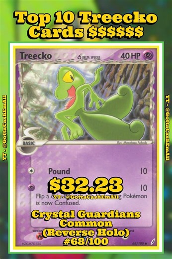 Top 10 RAREST & Most EXPENSIVE Treecko Pokémon Cards EVER! 🌿💰 #pokemon #top10 #tcg #pokémon