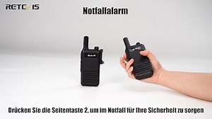 Retevis RB647 Funkgerät Tragbar, Wasserdicht Walkie Talkie IP67, PMR446 16 Kanäle, Professionelles Funkgerät, 1000 mAh, VOX Walkie Talkies für Schule, Sicherheitsrettung (schwarz, 3 Stück)
