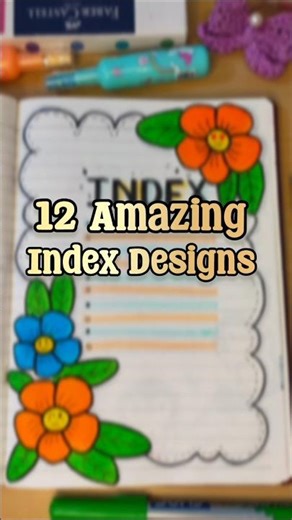 Index Designs For School Projects 🎀✨ #togetherwcreativeness #index #pagedecoration #shorts