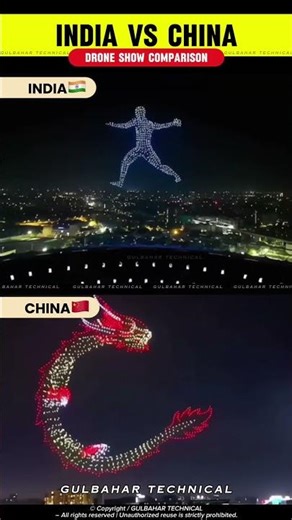 India 🇮🇳 VS China 🇨🇳 Drone Show Comparison! Who Won? 🤔 #DroneShow