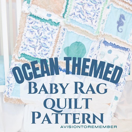 Ocean Rag Quilt Pattern PDF Seahorse Starfish Seashell Beginner Quilt Pattern Baby Blanket Easy Quilting Instructions Instant Download - Etsy