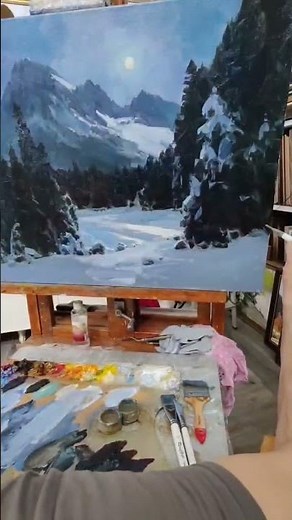Mountain oil painting #mountainpainting #fineartpainting