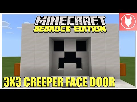Minecraft Bedrock - 3x3 Creeper Face Piston Door Tutorial (Xbox/ PS4/ MCPE/ Windows 10/ Switch)