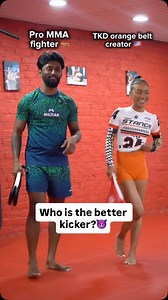 Challenging fighters in the UK🇬🇧🥊 “You show a kick, we both have to do it”. Who do you think won?😈 #reels #explore | Taylor Champ