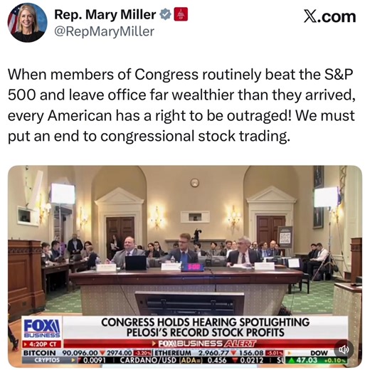 We must put an end to congressional stock trading! | Congresswoman Mary Miller