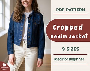 Denim Jacket Sewing Pattern | Easy Sewing Pattern for Beginners | 9 Sizes | Cropped Jacket Pattern | Women Jacket Pattern I Classic Jacket - Etsy Australia