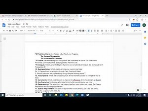Internship Use case Specification Explanation