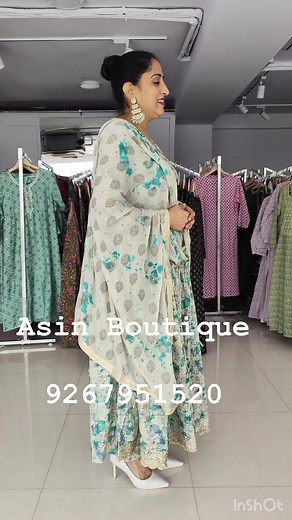 Digitally printed cotton front slit anarkali suit. Book now 092679 51520 www.asinboutique.com | Asin Boutique