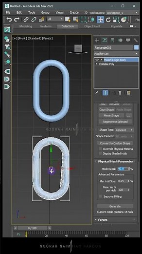 How To Make a Chain in 3ds Max Dynamic Rigid Body Gravity | MassFx | Noorahnaim