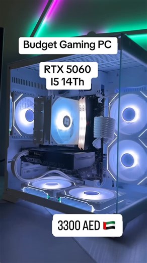 Ohm Builds on Instagram: "Brand New White Gaming PC Can Trade with PS5 + Cash -Intel®️ 14th Gen Core™️ I5-14400F -MSI H610M-G DDR4 mATX Motherboard -Gigabyte RTX™ 5060 8GB Gaming Graphics Card -XPG DDR4 RGB 8x2 (16GB) 3200MHZ -512GB NVME M.2 SSD -ThermalWright Air Tower Cooler -Cooler Master 650 Watt 80+ Bronze Power Supply -WJcoolman Mini Fishtank w Infinity ARGB Fans. -White Cable Extensions -Windows 11 Pro Installed and Activated. Can be tested upon pick up. Location - Dubai Hills, Maple 1 De