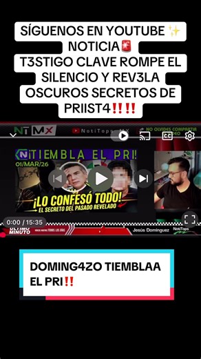 SÍGUENOS EN YOUTUBE ✨ NOTICIA🚨 T3STIGO CLAVE ROMPE EL SILENCIO Y REV3LA OSCUROS SECRETOS DE PRIIST4‼️‼️ https://youtu.be/OBJQ2SimLcE?si=nH3V-i5FJNJzzVii #J#JesusDominguezE#EstadisticaPoliticaN#NotitopsMxB#BenditasRedesSocialesL#LasNewsConJesus#MÉXICO#MORENA