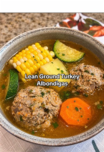 Ground Turkey Albondigas! . I love a good classic comfort meal and this soup just hits the spot! . So simple to make extremely satisfying and healthy! . . #fyp #foodrecipe #albondigas #turkeyalbondigas