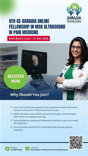 Last Few Days to Join | Online Fellowship in MSK Ultrasound in Pain | Daradia