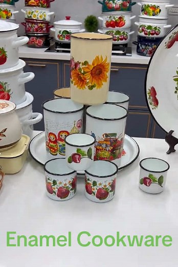 Vintage enamel cup, universal for induction cooker #enamel #cookware #kitchenware #enamelware #cup #vintage #retro