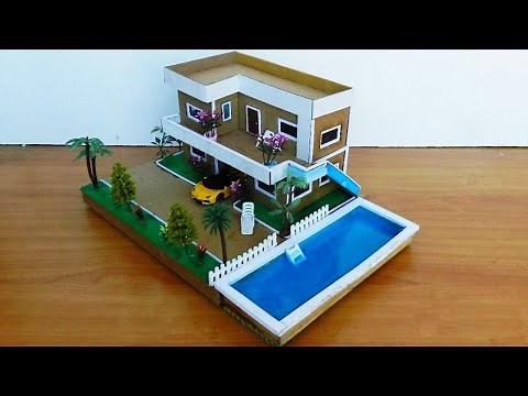 Realistic Cardboard House with Swimming Pool #111 | Easy Crafts Ideas