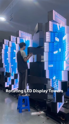 JYVISIONS LED Display on Instagram: "10 layers unlimited rotation LED display towers under assembly and deployment in workshop. #producer #production #artist #dj #exhibitiondesign #eventdesign #eventprofs #jyvisions"