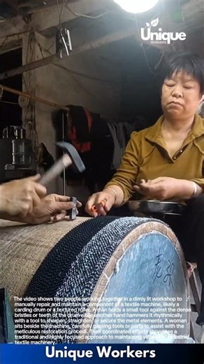Traditional Textile Maintenance: Carding Machine Restoration and Blade Sharpening